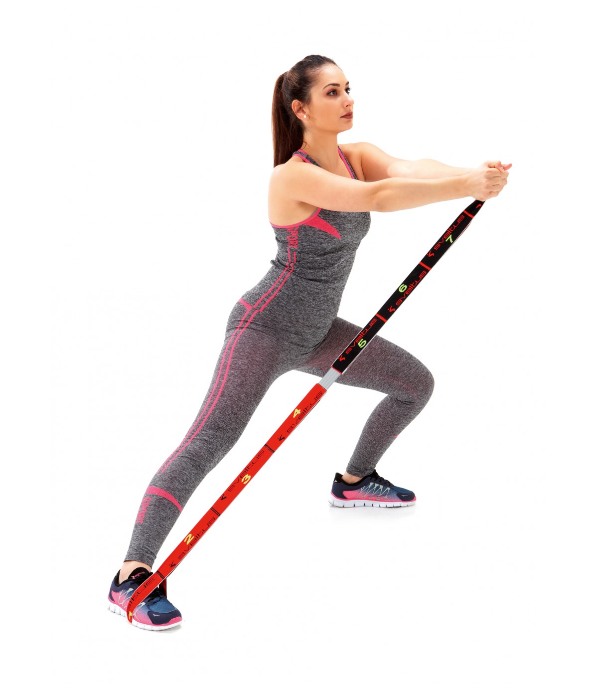 Sveltus Elastiband 3 Forces - Bande Élastique Fitness 10kg, 12kg, 15kg Avec Poignées